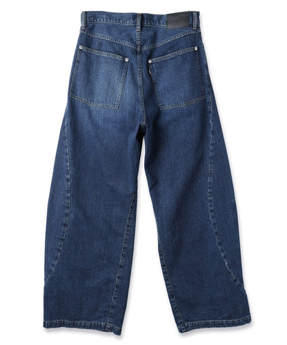 JIEDA　VINTAGE-FEEL DRAPED DENIM PANTS