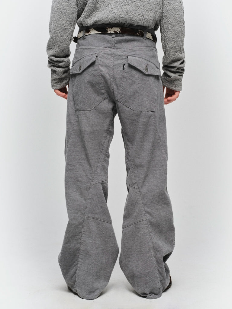 JIEDA　ENGINEERED DRAPING FLARE CORDUROY PANTS