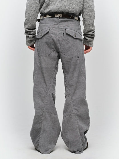 JIEDA　ENGINEERED DRAPING FLARE CORDUROY PANTS