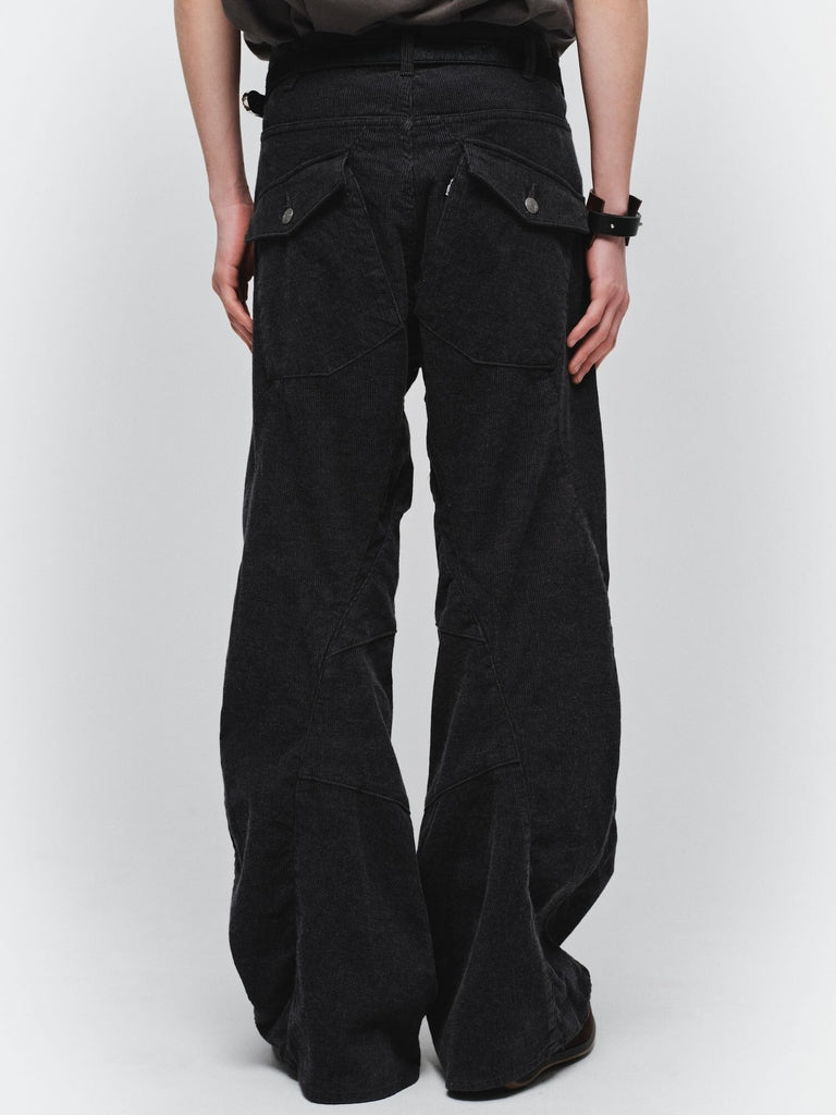JIEDA　ENGINEERED DRAPING FLARE CORDUROY PANTS