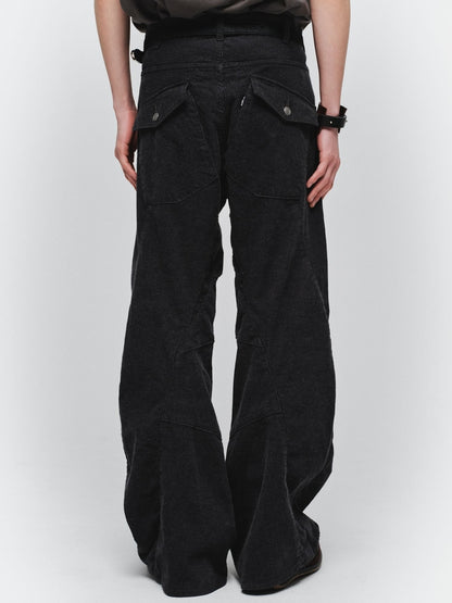 JIEDA　ENGINEERED DRAPING FLARE CORDUROY PANTS