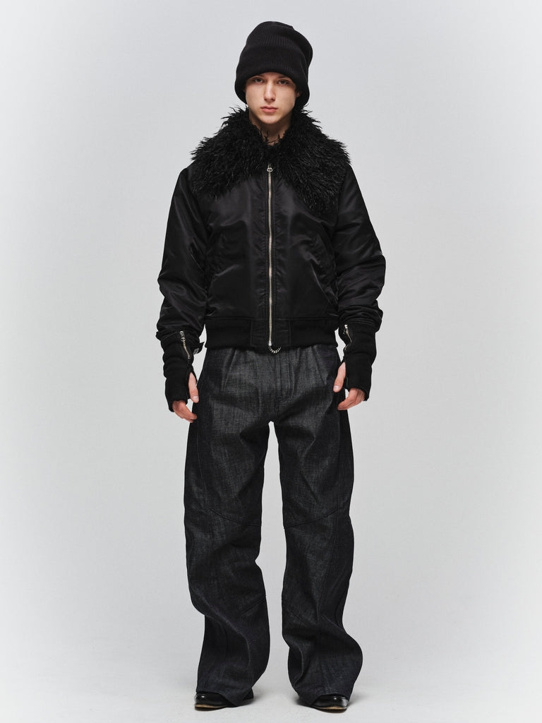 JIEDA　ENGINEERED DRAPING FLARE DENIM PANTS