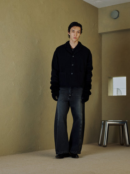 JIEDA　VINTAGE-FEEL DRAPED DENIM PANTS