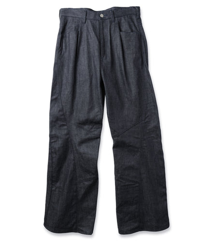 JIEDA　ENGINEERED DRAPING FLARE DENIM PANTS