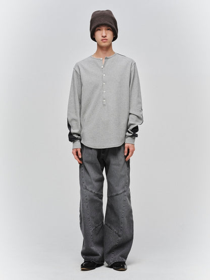 JIEDA　USED WASH ENGINEERED DRAPED FLARE DENIM PANTS