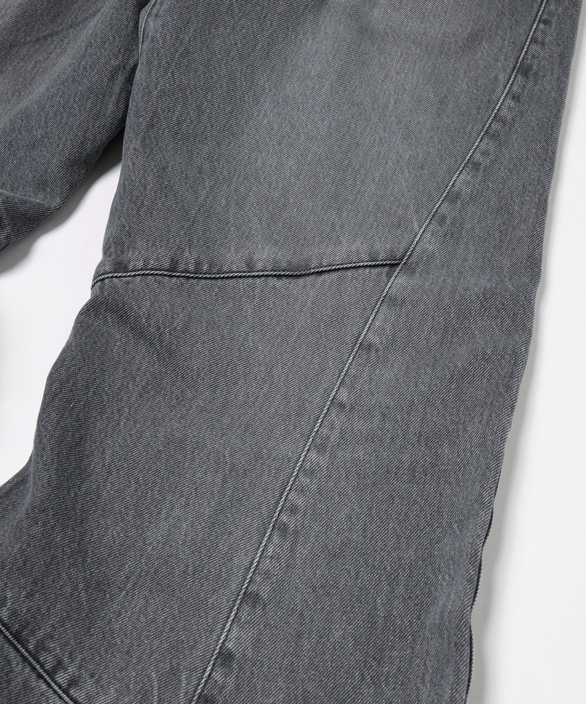 JIEDA　USED WASH ENGINEERED DRAPED FLARE DENIM PANTS