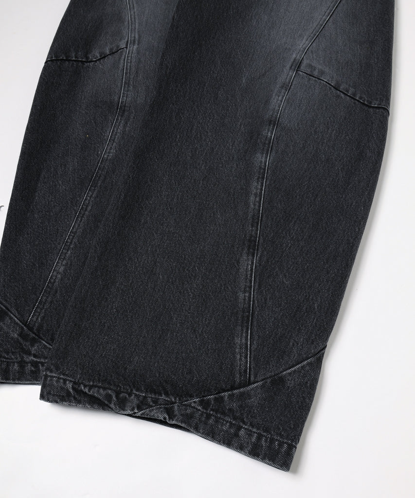 JIEDA　VINTAGE-FEEL DRAPED DENIM PANTS