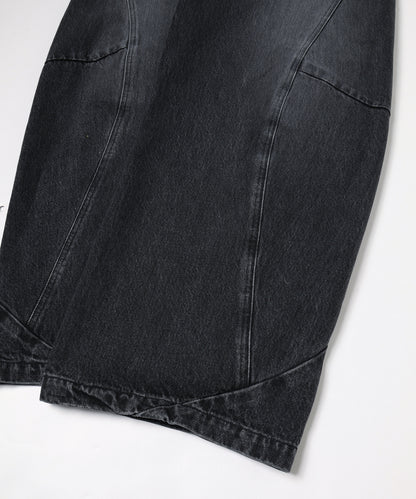 JIEDA　VINTAGE-FEEL DRAPED DENIM PANTS
