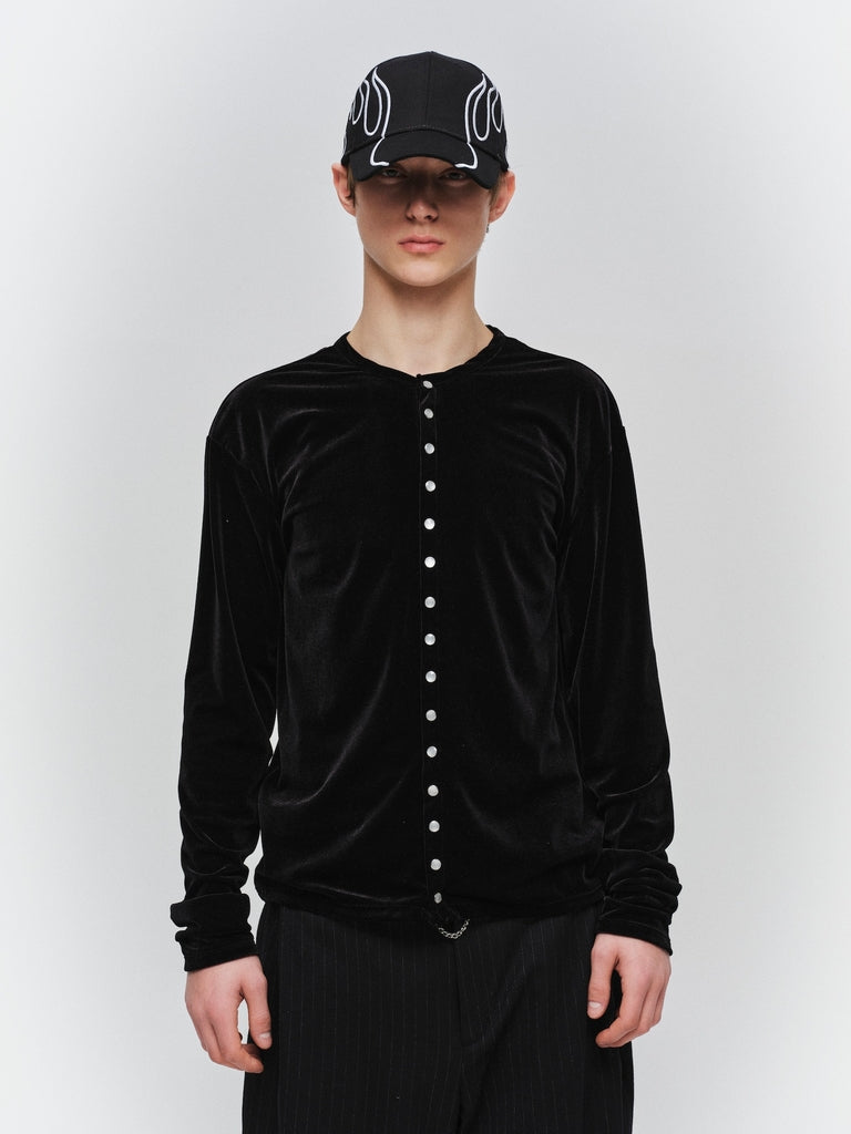JIEDA　VELOR SNAP CARDIGAN
