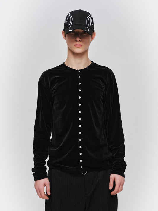 JIEDA　VELOR SNAP CARDIGAN