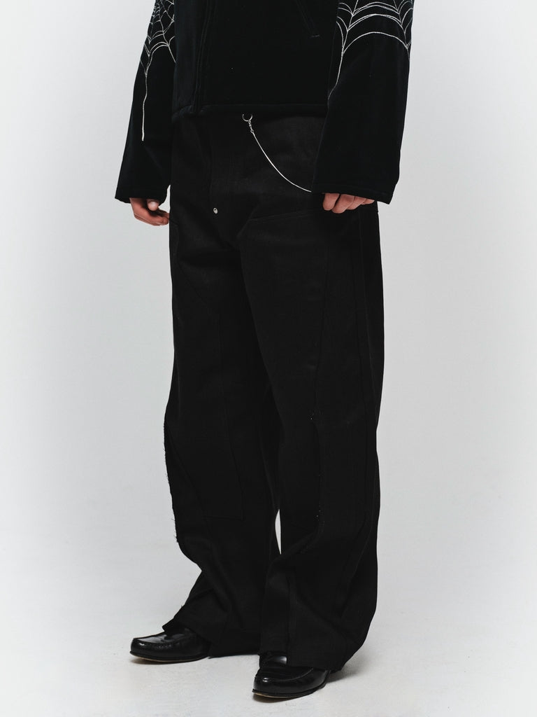 JIEDA　CUT OFF DOUBLE KNEE DENIM PANTS