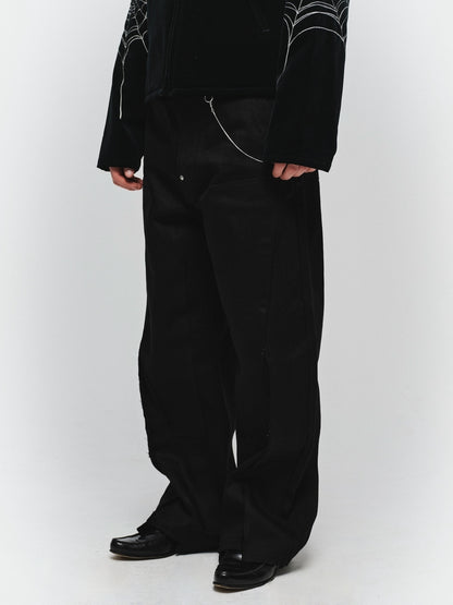 JIEDA　CUT OFF DOUBLE KNEE DENIM PANTS
