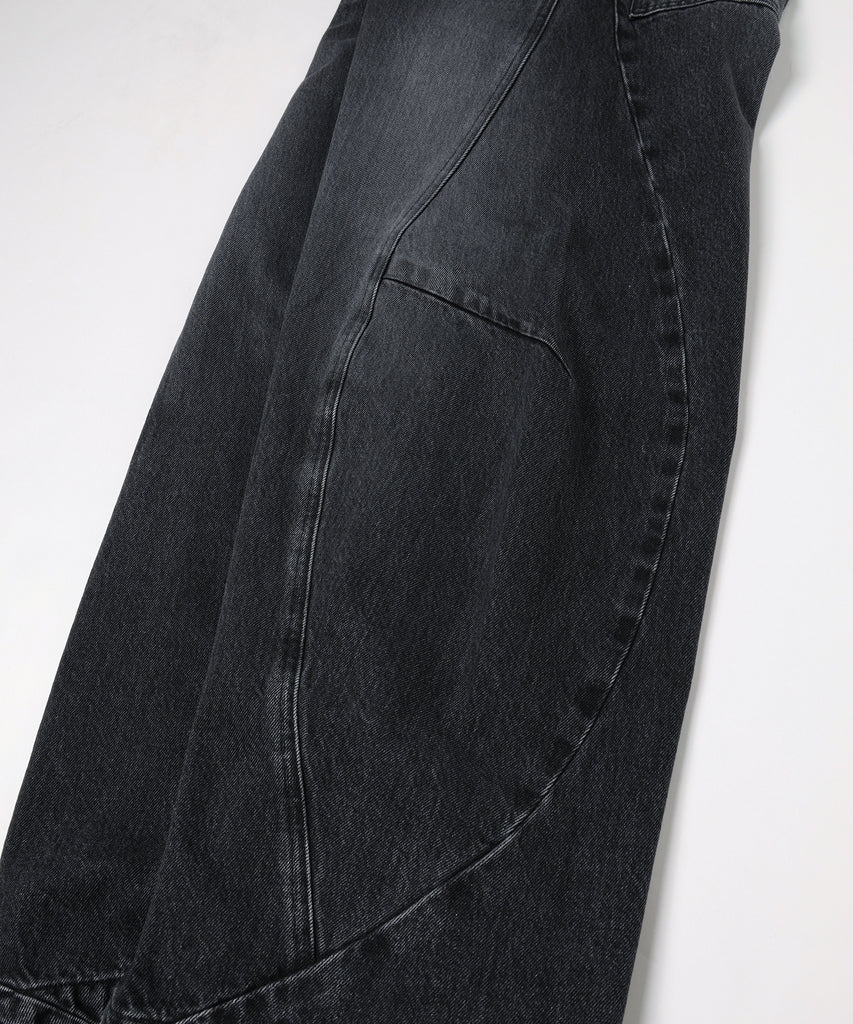 JIEDA　VINTAGE-FEEL DRAPED DENIM PANTS