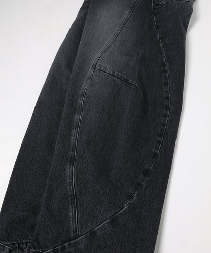 JIEDA　VINTAGE-FEEL DRAPED DENIM PANTS