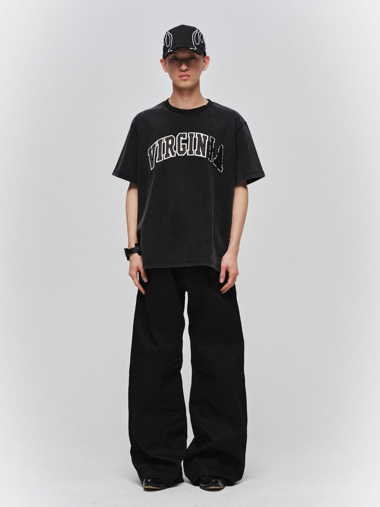 JIEDA　ENGINEERED DRAPING FLARE DENIM PANTS