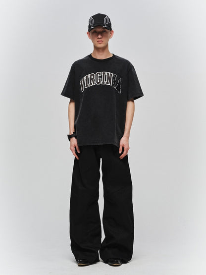 JIEDA　ENGINEERED DRAPING FLARE DENIM PANTS