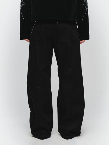 JIEDA　CUT OFF DOUBLE KNEE DENIM PANTS