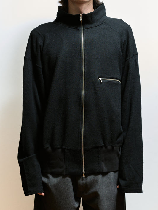 ANCELLM　SHRINK WOOL ZIP UP STAND BLOUSON