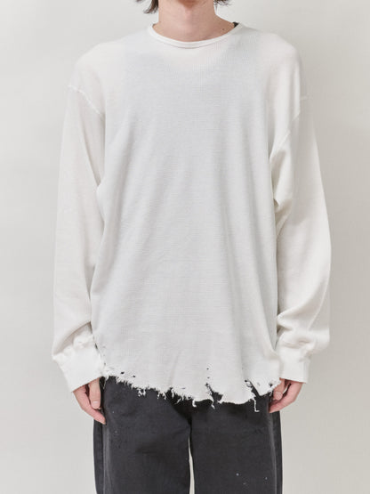 ANCELLM　DAMAGE WAFFLE CREW LS