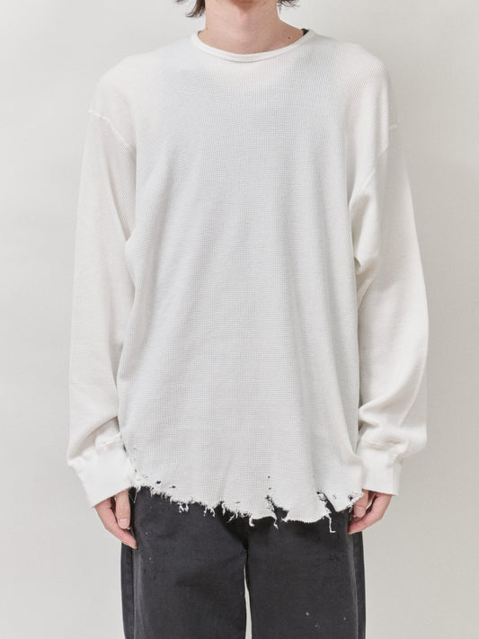 ANCELLM　DAMAGE WAFFLE CREW LS