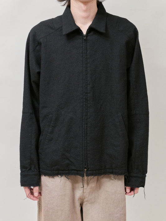 ANCELLM　SHRINK WOOL ZIP-UP SHIRT JACKET