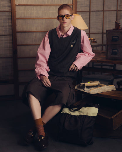 refomed　"KINCHAKU" WOOL TRUNKS