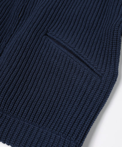 JIEDA　LEATHER-COLLAR KNIT WORK JACKET