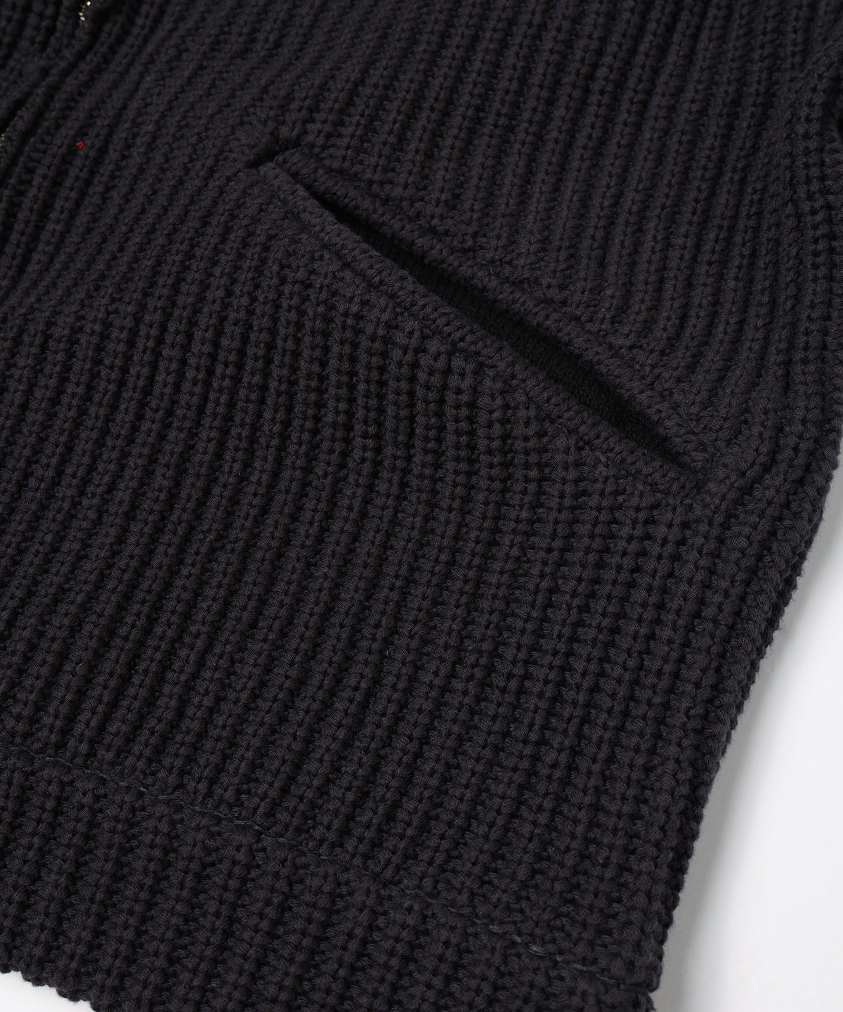 JIEDA　LEATHER-COLLAR KNIT WORK JACKET