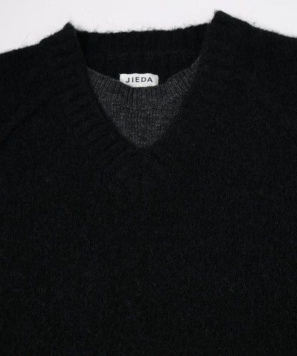 JIEDA　LAYERED MOHAIR V-NECK SWEATER
