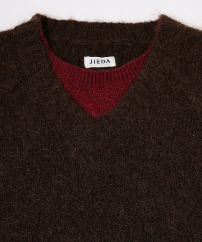 JIEDA　LAYERED MOHAIR V-NECK SWEATER