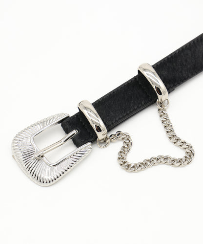 JIEDA　HAIRCALF WESTERN BELT