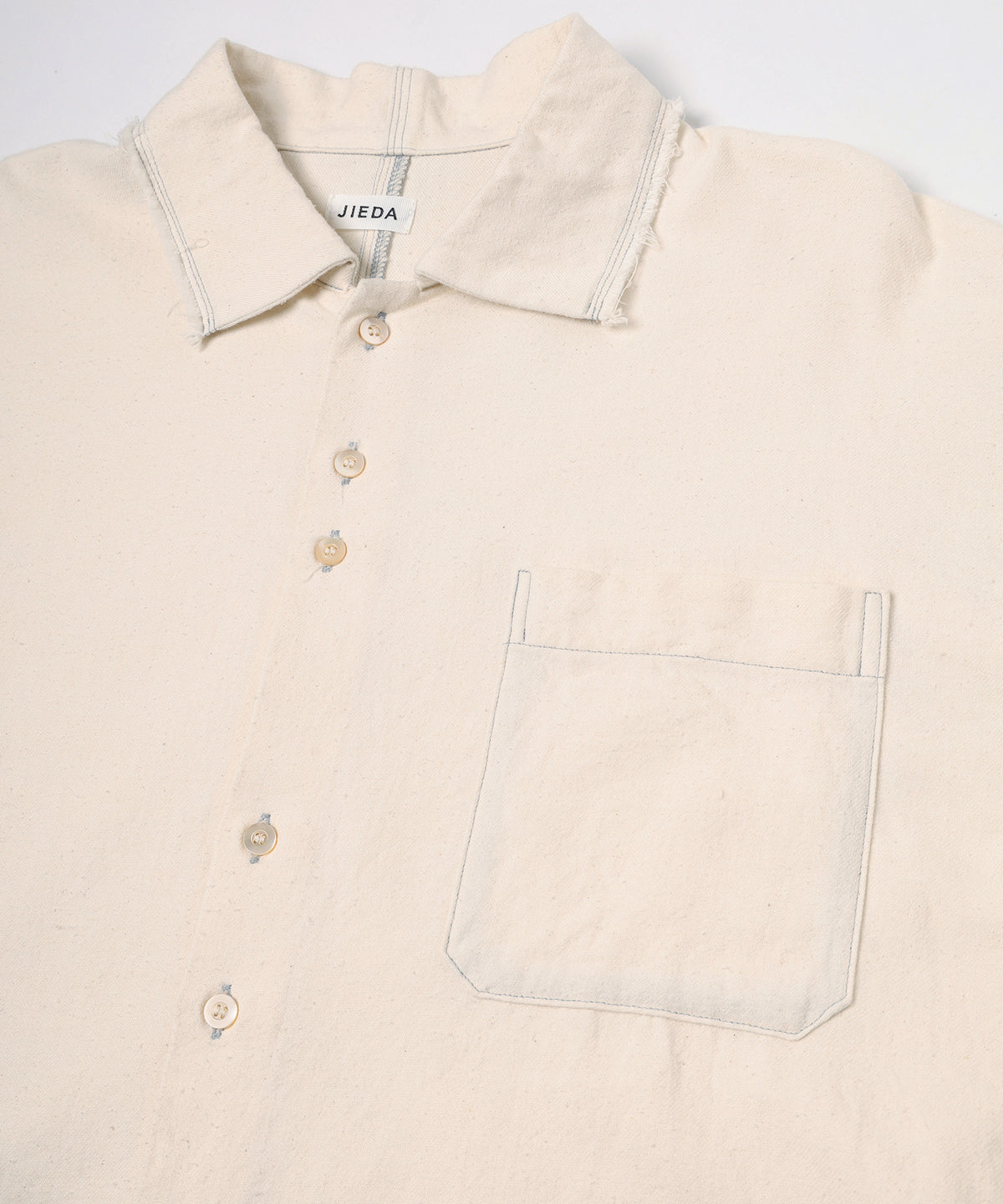 JIEDA　COTTON SILK CUT-OFF SHORT SHIRT