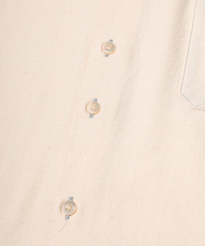 JIEDA　COTTON SILK CUT-OFF SHORT SHIRT
