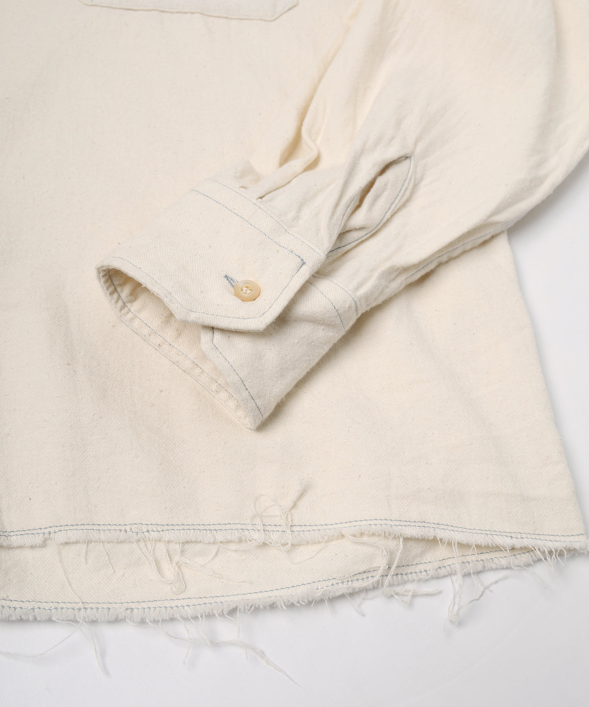 JIEDA　COTTON SILK CUT-OFF SHORT SHIRT