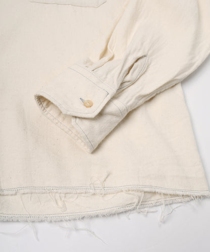 JIEDA　COTTON SILK CUT-OFF SHORT SHIRT